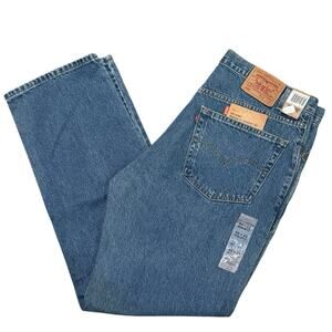 Vintage Levi's 505 Regular Fit Straight Leg 40x32 NOS Red Tab Medium Blue NWT
